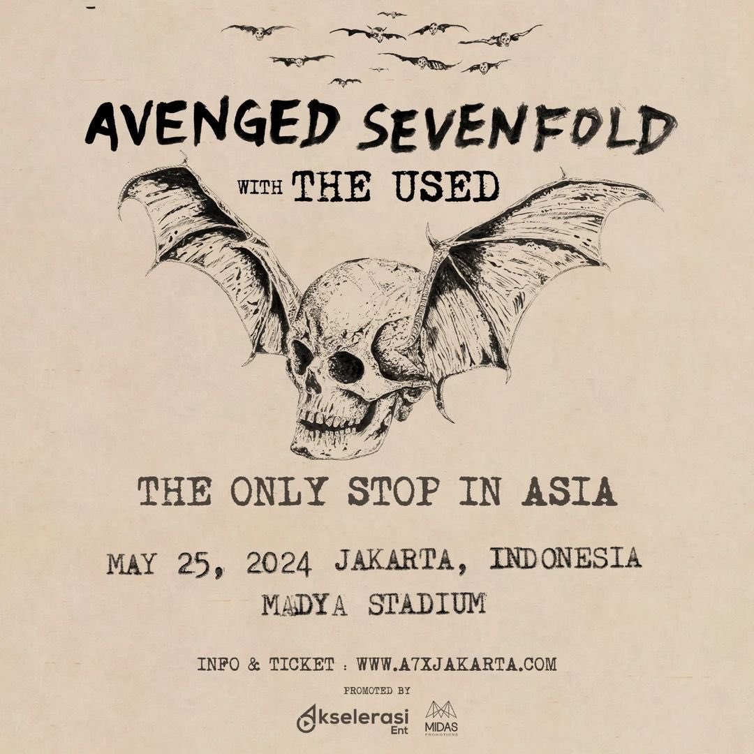 Tiket Konser Avenged Sevenfold Jakarta Mulai Dijual 29 Feb